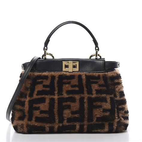 fendi peekaboo regular sand|fendi peekaboo mini shearling.